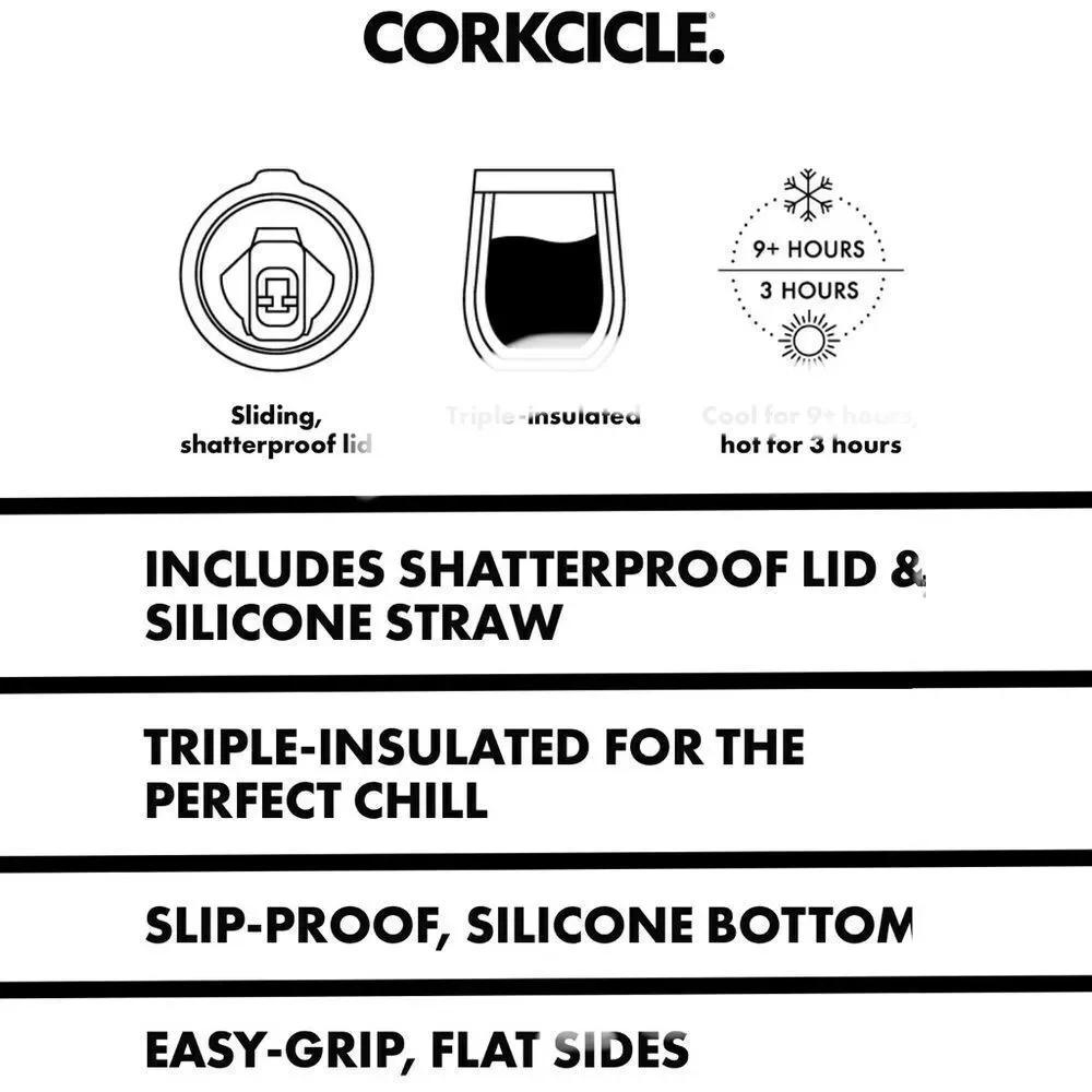 Corkcicle Stemless Cup & Silicone Straw